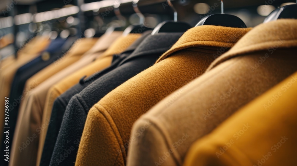 Obraz premium Coat Rack: A sleek, wall-mounted fixture with multiple hooks for hanging coats, jackets, and hats, designed to keep outerwear organized and easily accessible.