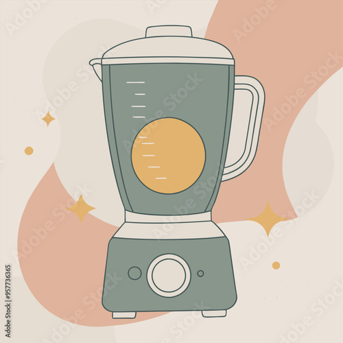 Kitchen blender flat vector illustration 