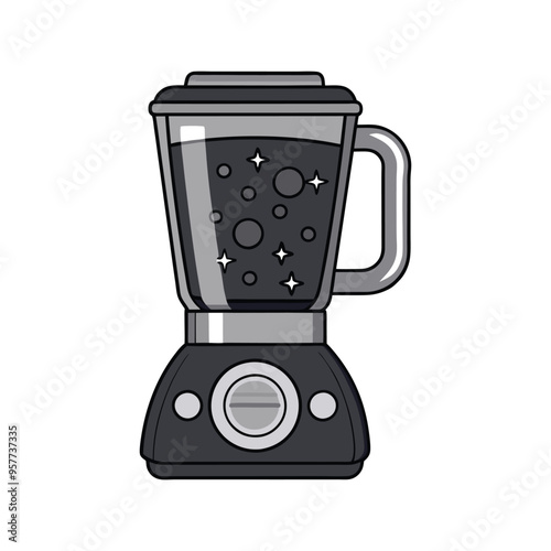 Kitchen blender vector silhouette illustration