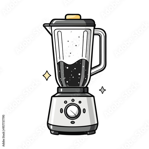 Kitchen blender vector silhouette illustration