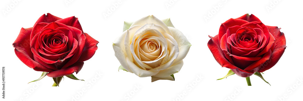 Beautiful Rose Flower Head Collection - PNG Graphic with Transparent Background