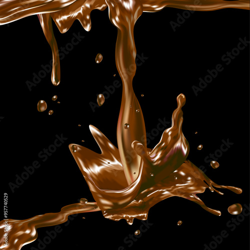 splash de chocolate, chapoteo, salpicadura, chorro, cacao, chocolate derretido, arequipe, ilustración, vector, 100%, puro cacao, cocoa, delicioso, dulce, cremoso, derretido, comida, felicidad, sabor