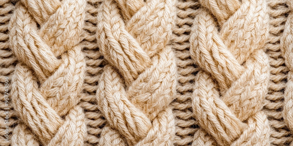 Close Up Texture of Natural Beige Knit Fabric Close Up Texture of Natural Beige Knit Fabric