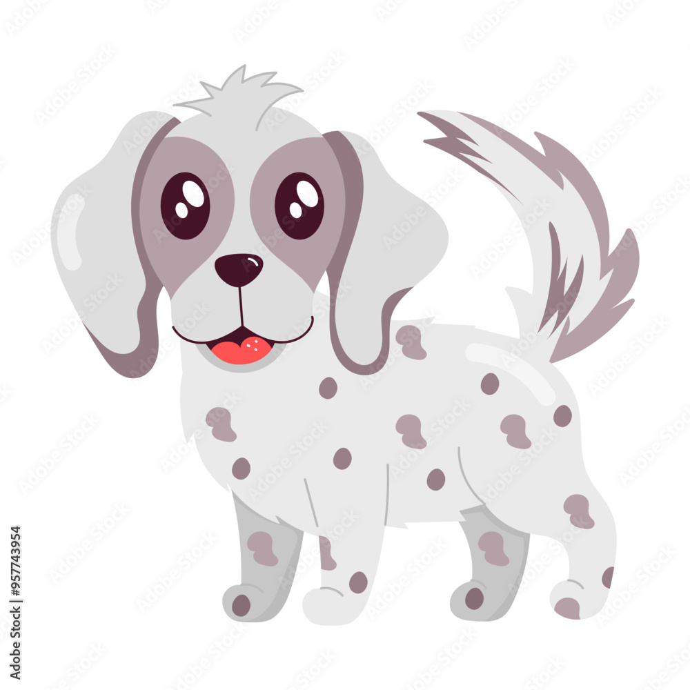 Comic style sticker of cute pet dog Comic style sticker of cute pet dog
