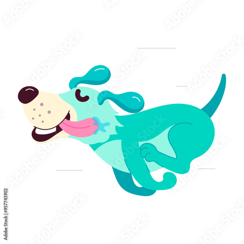 A comic style sticker of dog drooling  