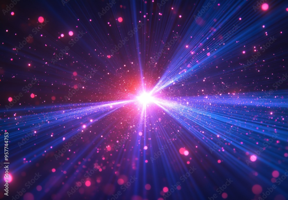 Obraz premium 光線と青い背景