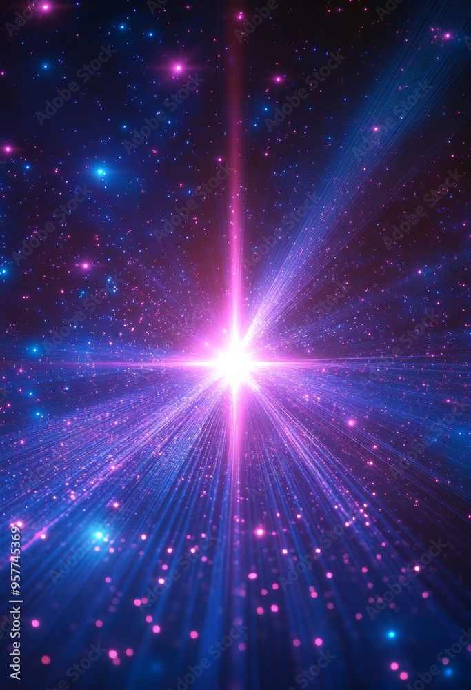 Fototapeta premium 光線と青い背景