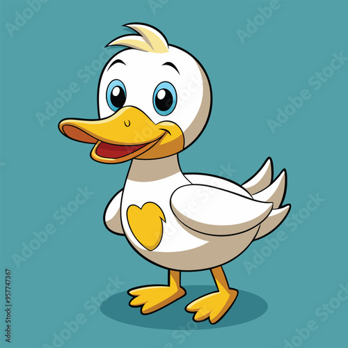 Cheerful Duckling Illustration