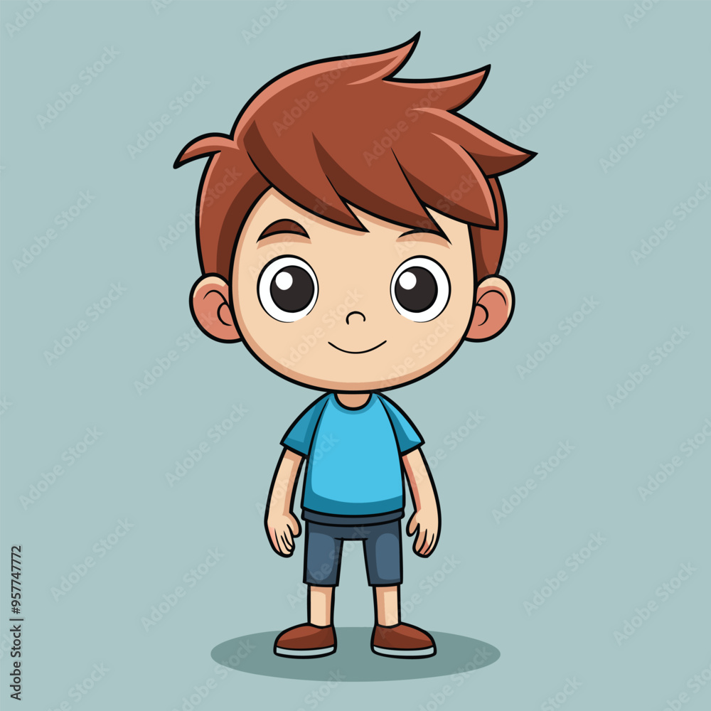 Happy Boy Cartoon Illustration Happy Boy Cartoon Illustration