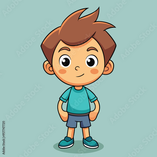 Happy Boy Cartoon Illustration