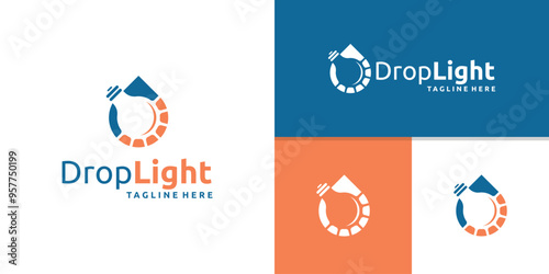 logo design combination of water droplets and lights, logo design template, symbol, icon, vector, creative, idea, inspiration.