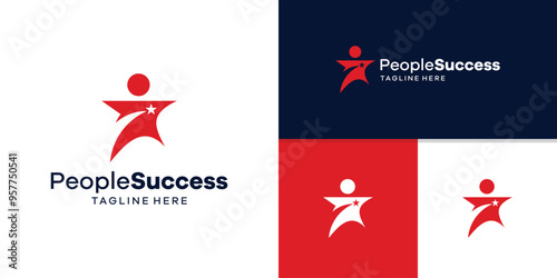 logo design achievement people,stars,people,success,logo design template,symbol,icon,vector,creative,idea,inspiration.