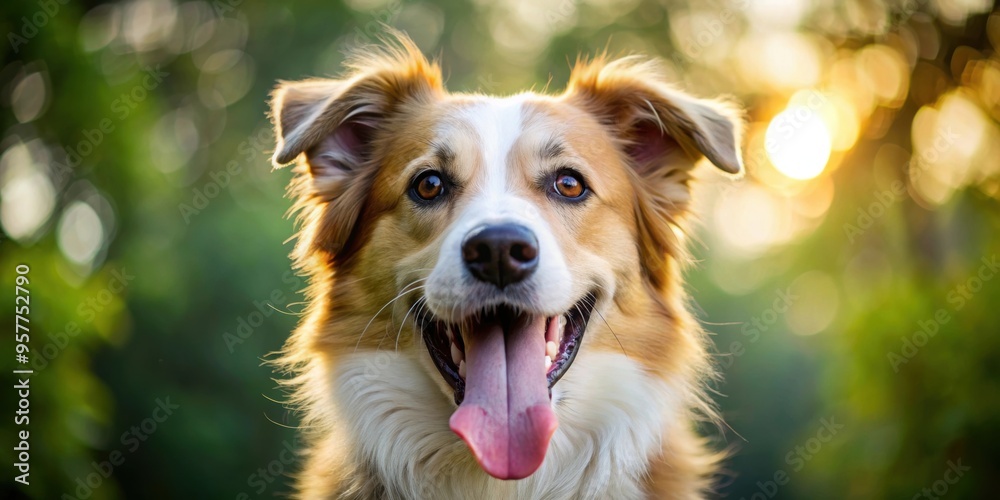 Happy dog laughing with its tongue out, joyful, pet, animal, cute, adorable, domestic, canine, humor, tongue, expression Happy dog laughing with its tongue out, joyful, pet, animal, cute, adorable, domestic, canine, humor, tongue, expression