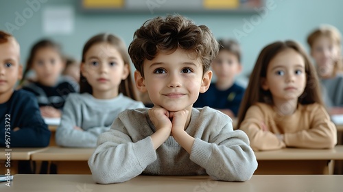 Young Children Engaged in Financial Learning Session with Investment Props in Colorful Classroom Setting - Educational Finance for Kids Concept