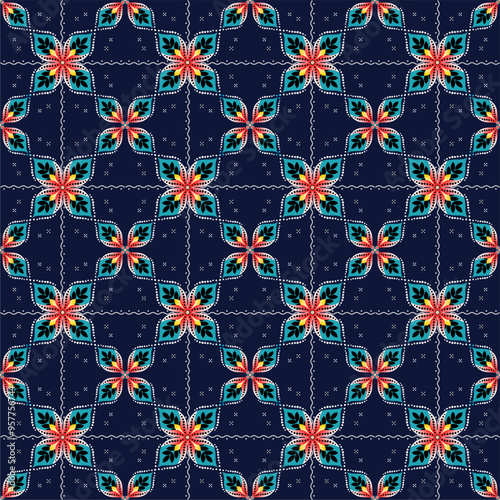 Vector Javanese ethnic batik pattern template with a beautiful and elegant natural color combination