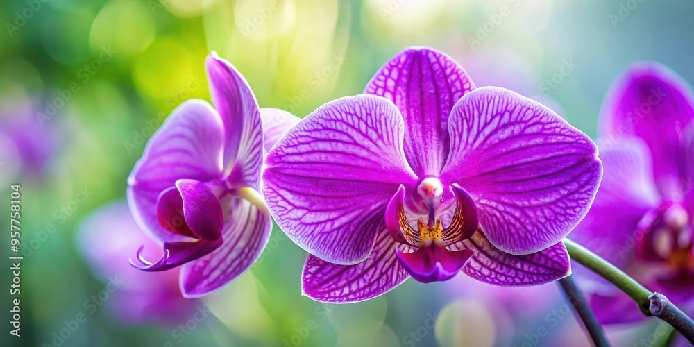 Close-up of a vibrant purple orchid flower, orchid, purple, vibrant, close-up, exotic, tropical, beauty, bloom, petals Close-up of a vibrant purple orchid flower, orchid, purple, vibrant, close-up, exotic, tropical, beauty, bloom, petals