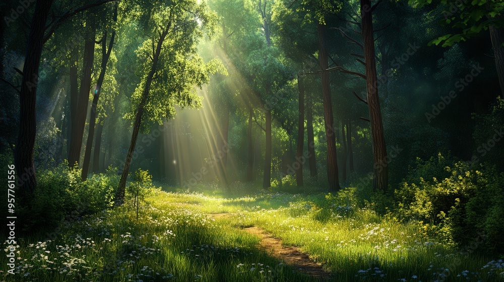 Fototapeta premium Illuminating Contrasts: Enhancing Depth and Vibrancy with Lighting and Shadows