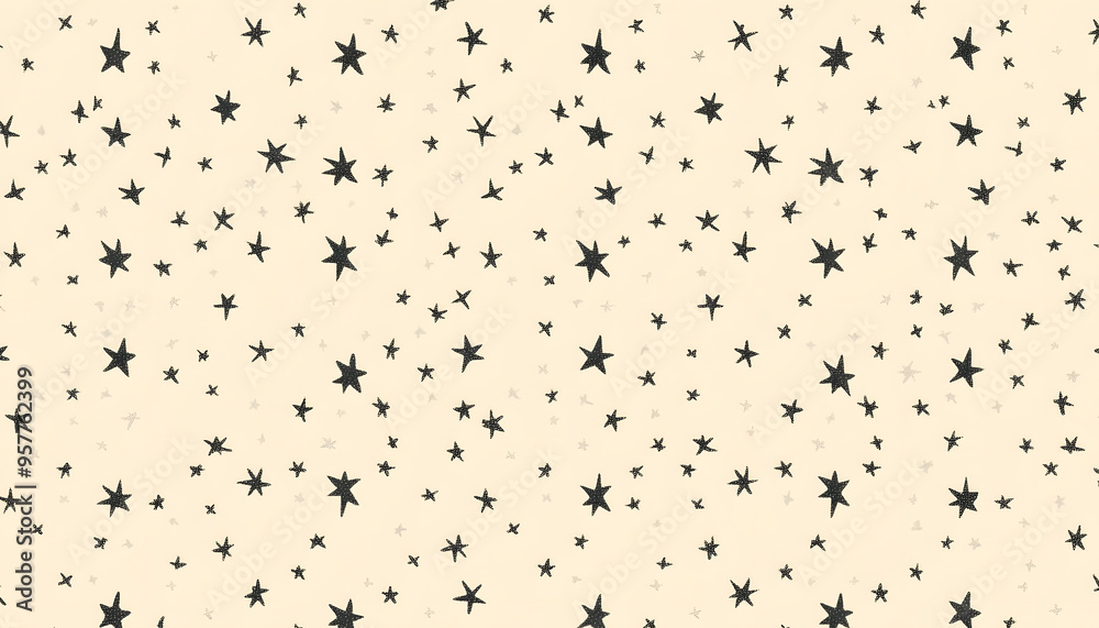 Fototapeta premium Repeating small icons, like stars, dots, or simple symbols, evenly spaced on a neutral background for a subtle pattern.