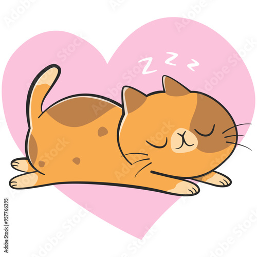 Cute stickers about sleeping cats