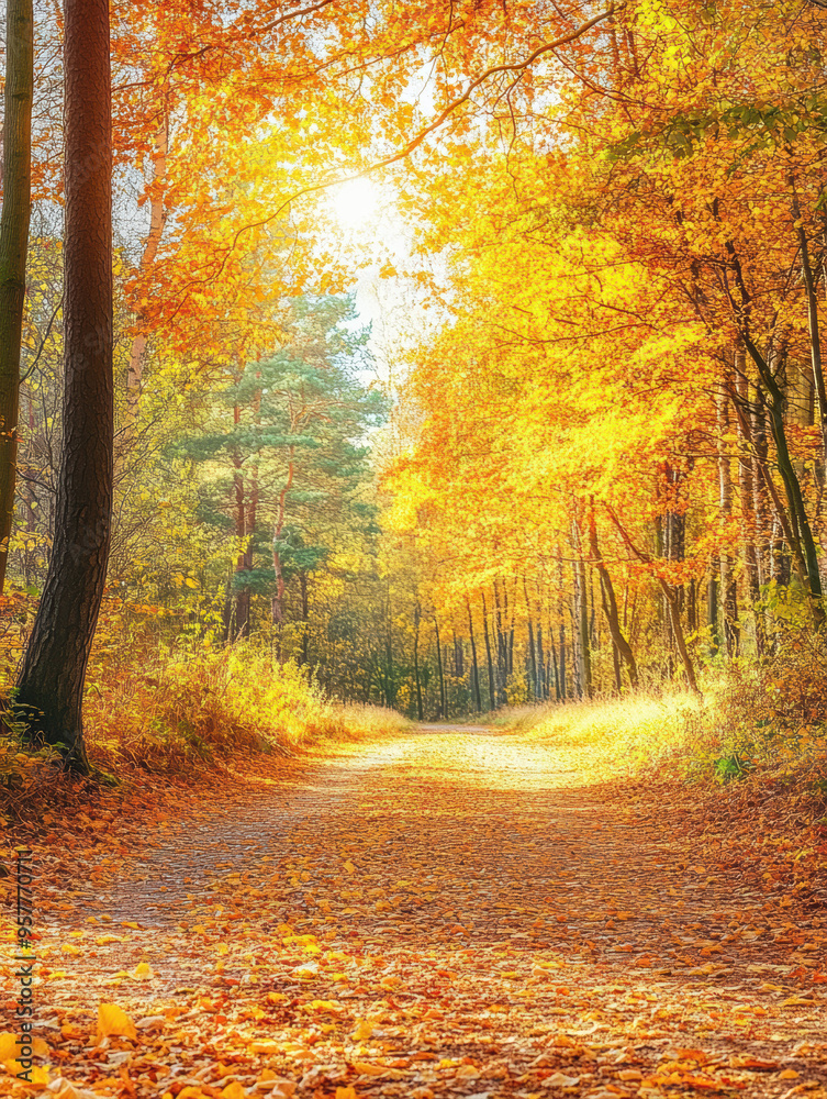 Fototapeta premium Pathway in the autumn forest