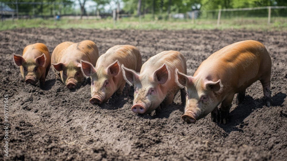 Five Piglets Digging in the Dirt Five Piglets Digging in the Dirt