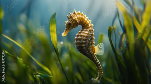 Seahorse in Underwater Grass