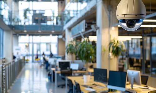 Security CCTV camera in office building. 