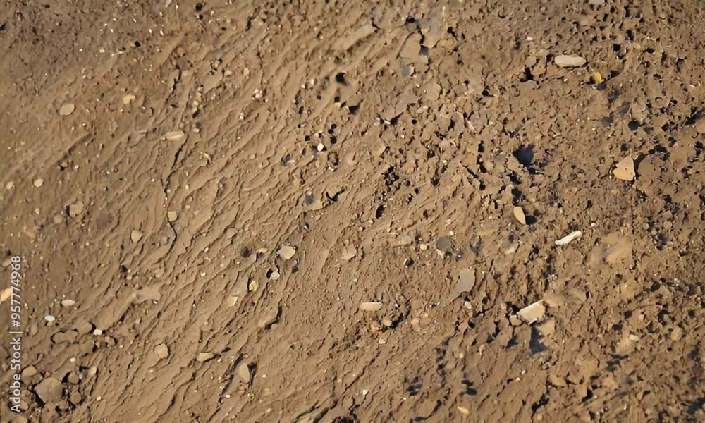 Close-Up Texture of Brown Soil with Small Stones Close-Up Texture of Brown Soil with Small Stones