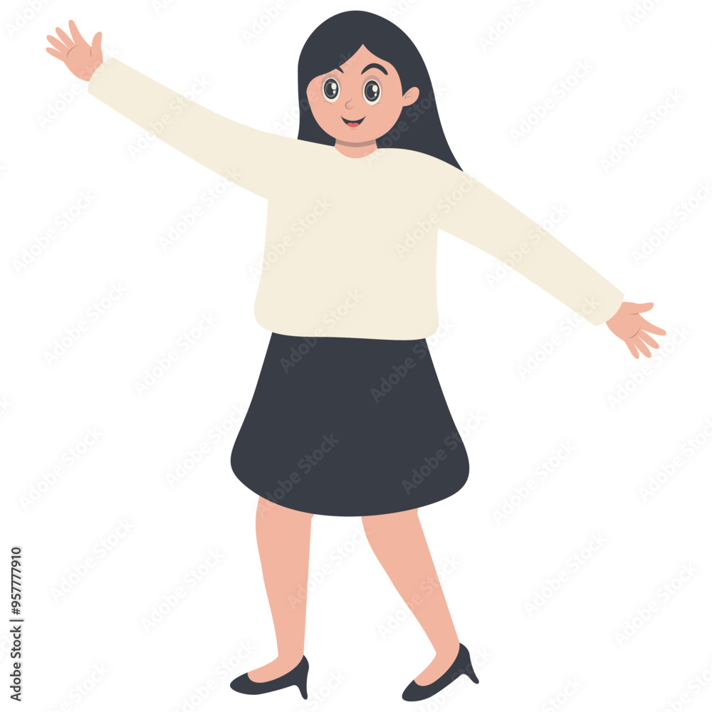 Young People Jumping Character. Vector Cartoon Clipart Isolated on White Background. Young People Jumping Character. Vector Cartoon Clipart Isolated on White Background.