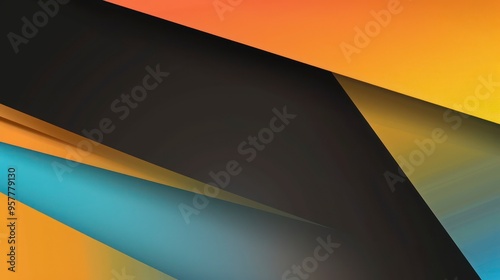 A modern light mode gradient background features dominant black with vibrant accents of orange, blue, and yellow, creating a professional and dynamic visual experience.