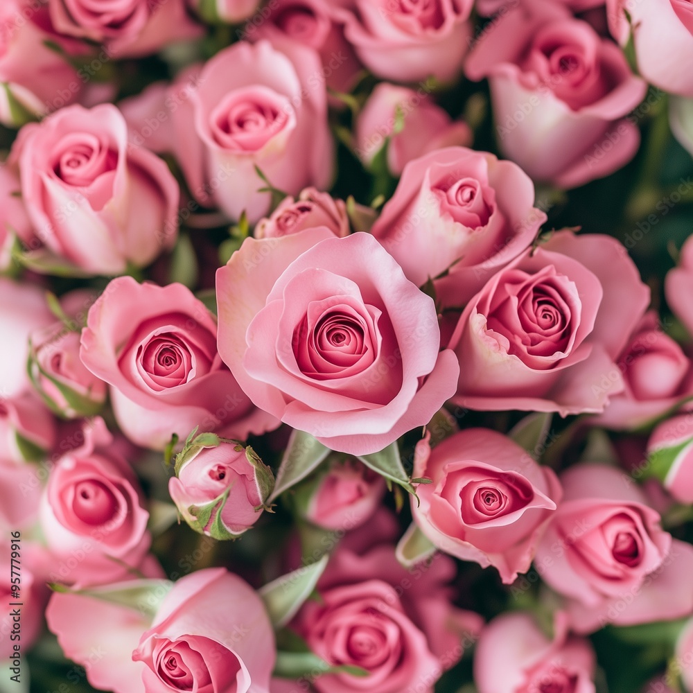 Obraz premium pink roses bouquet