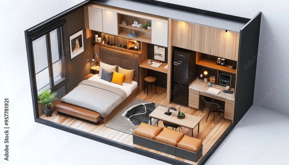 A cozy 400 sq ft studio with distinct zones and smart storage 3. Generative AI A cozy 400 sq ft studio with distinct zones and smart storage 3. Generative AI
