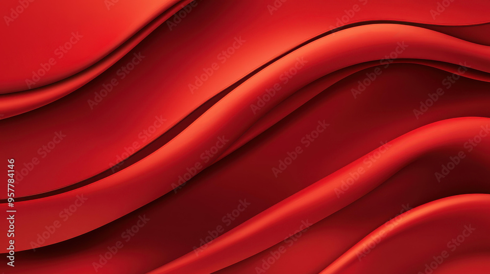 Obraz premium Elegant abstract red silk background with soft waves and luxurious creases, perfect for modern designs and textiles.