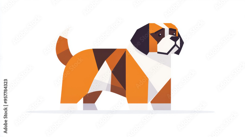 A charming cartoon of a St Bernard, showcasing its playful spirit against a crisp white backdrop. A charming cartoon of a St Bernard, showcasing its playful spirit against a crisp white backdrop.
