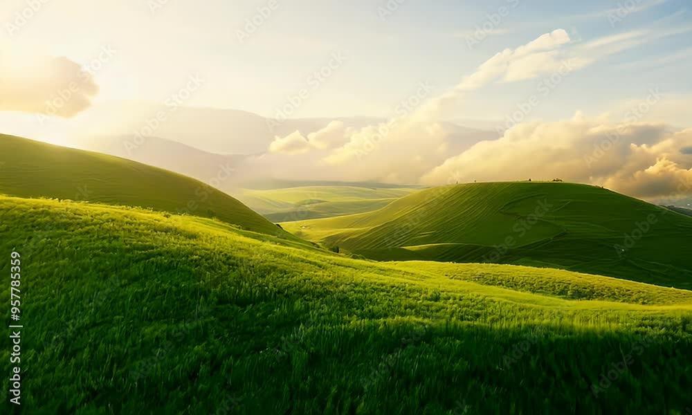Rolling Green Hills Under a Cloudy Sky Rolling Green Hills Under a Cloudy Sky