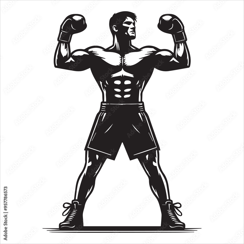 Boxing Boxer Silhouette vector Illustration editable eps Boxing Boxer Silhouette vector Illustration editable eps