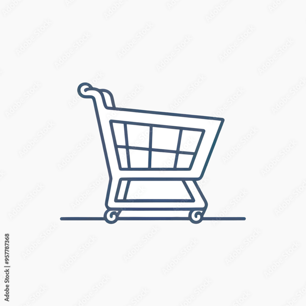 Minimalist shopping cart icon
