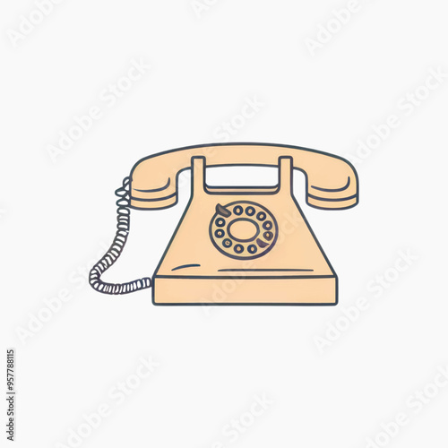 Vintage rotary telephone illustration