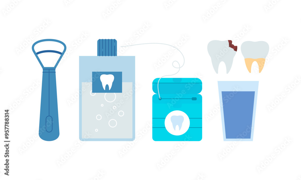 Oral hygiene products and cleaning tools logo Oral hygiene products and cleaning tools logo