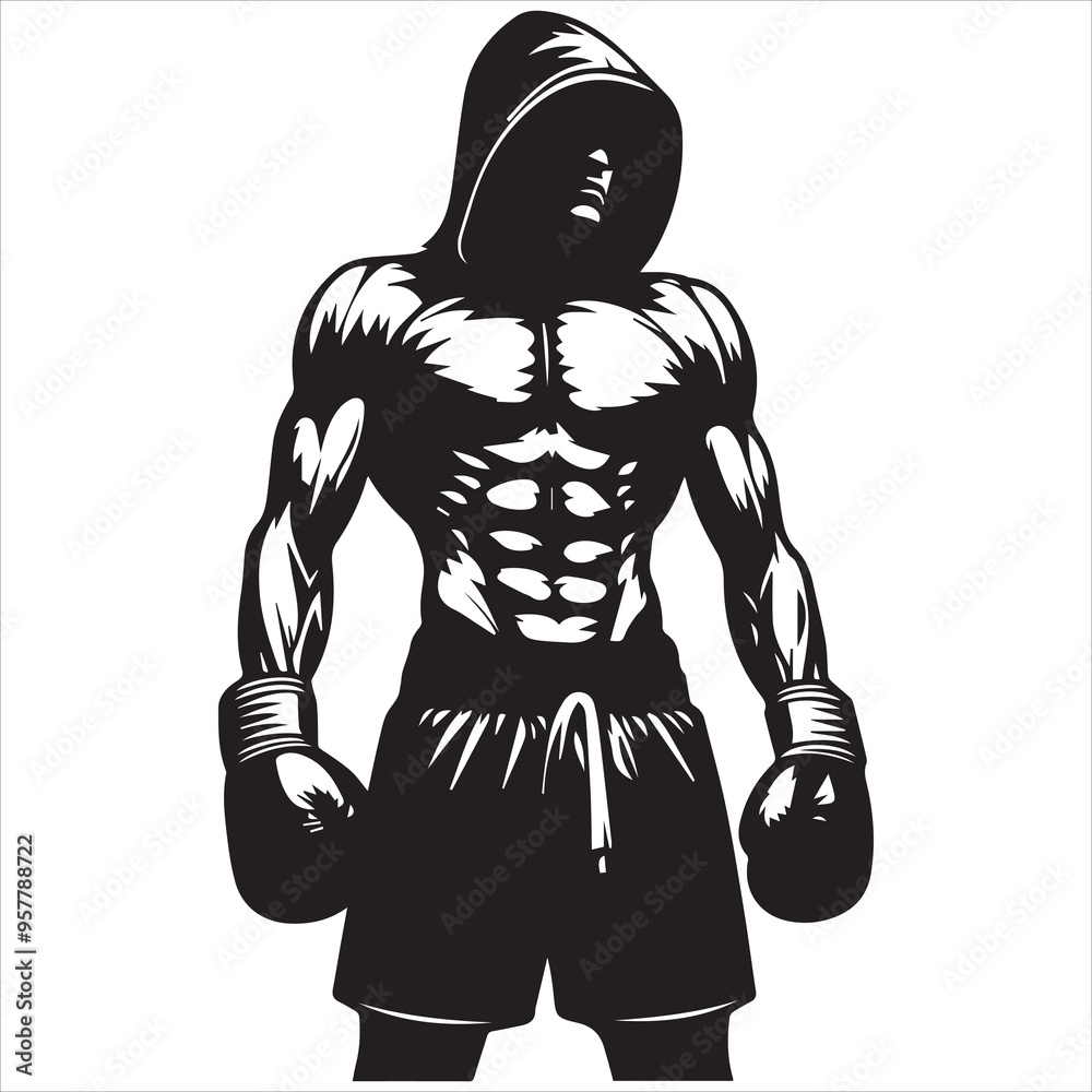 Boxing Boxer Silhouette vector Illustration editable eps Boxing Boxer Silhouette vector Illustration editable eps