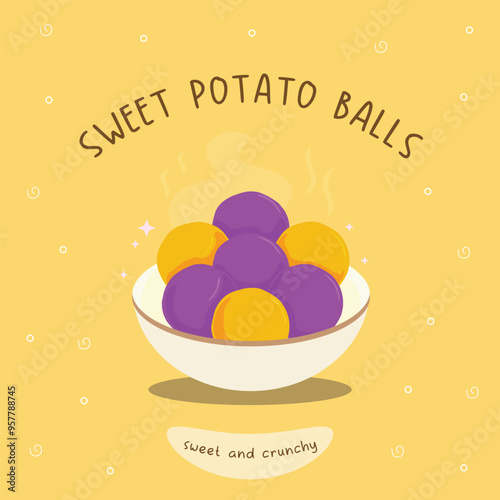 Sweet Potato Balls from Ubi Ungu and Ubi Jalar