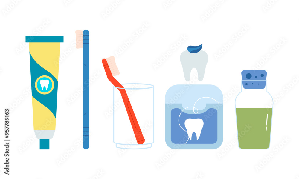 Oral hygiene products and cleaning tools logo Oral hygiene products and cleaning tools logo