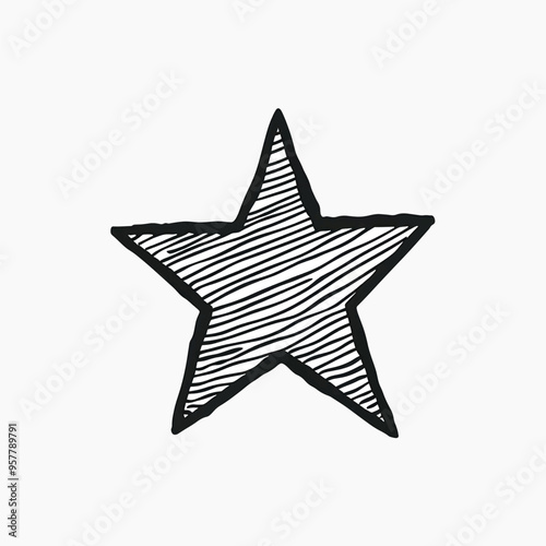 Hand-drawn striped star illustration