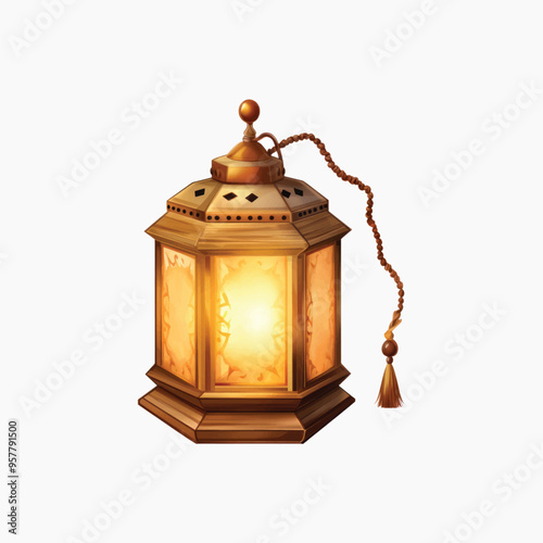 Vintage lantern glowing warmly