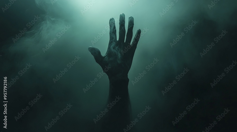 Hand Reaching Up from Smoke. Hand Reaching Up from Smoke.