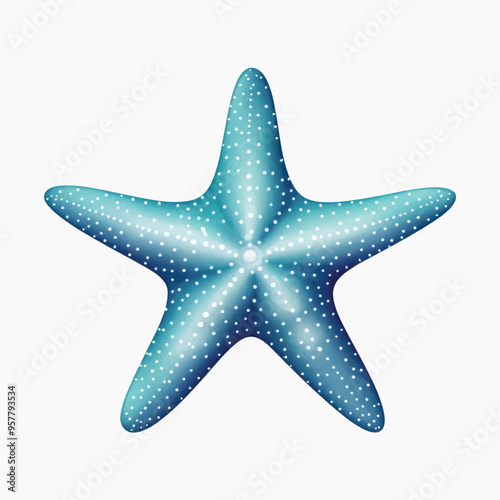 Blue starfish with white dots