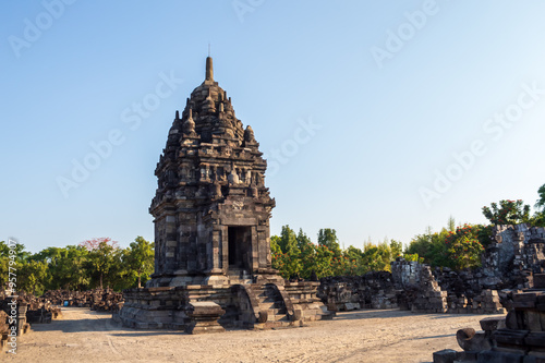 Sewu temple or called Candi Sewu at sunset, part of Prambanan Hindu temple, located on Klaten, Indonesia