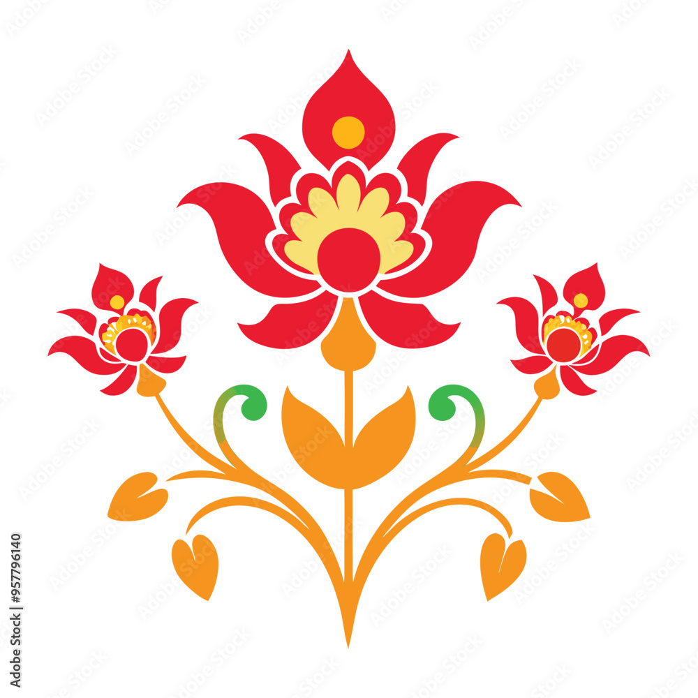 Fototapeta premium Vintage floral ornament vector pack illustration