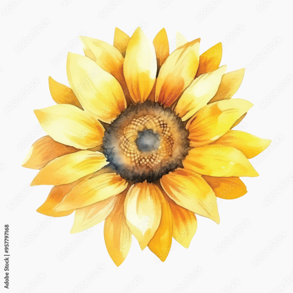 Fototapeta premium Vibrant watercolor sunflower illustration