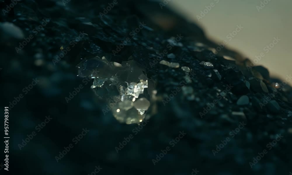 Close-Up of a Glimmering Light in a Dark Rock Crevice Close-Up of a Glimmering Light in a Dark Rock Crevice